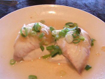 白身魚と豆腐の蒸し物